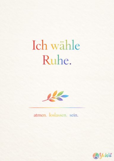 YeWa® Affirmation Poster „Ich wähle Ruhe“ YeWa® Affirmation Poster „Ich wähle Ruhe“